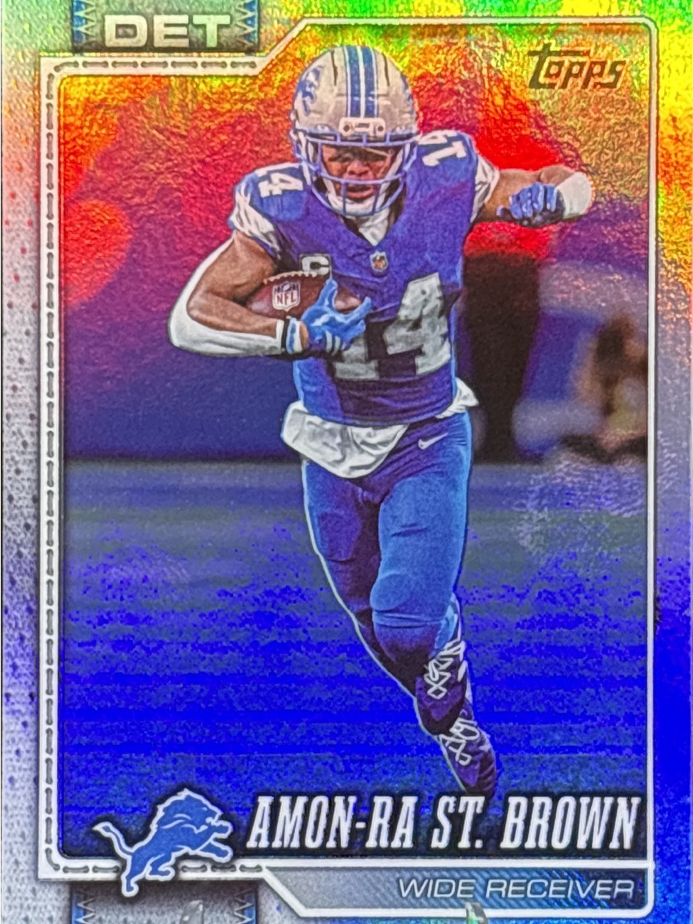 Topps Amon-Ra St. Brown Holographic Lions Football Trading Card